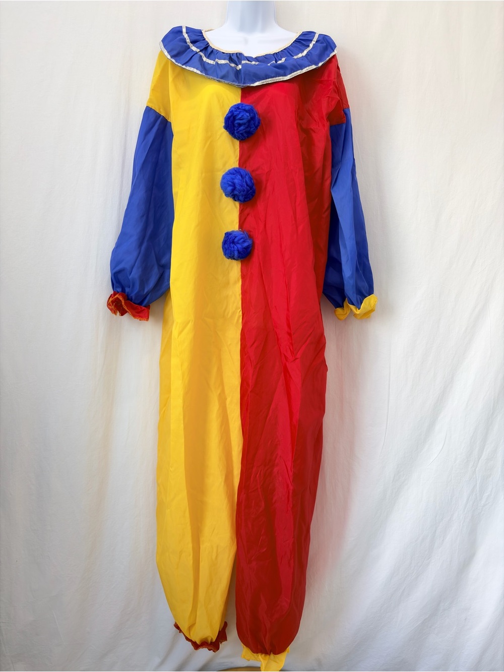 Collegeville Red Blue Nylon Clown Costume Masquerade Circus Halloween Adult Larg
